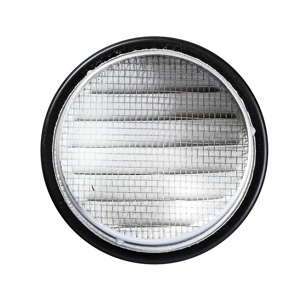 2" Round Black Aluminum Louver with Insect Screen  (Priced Per Bag of 6).  Item#  2" RLBL-100