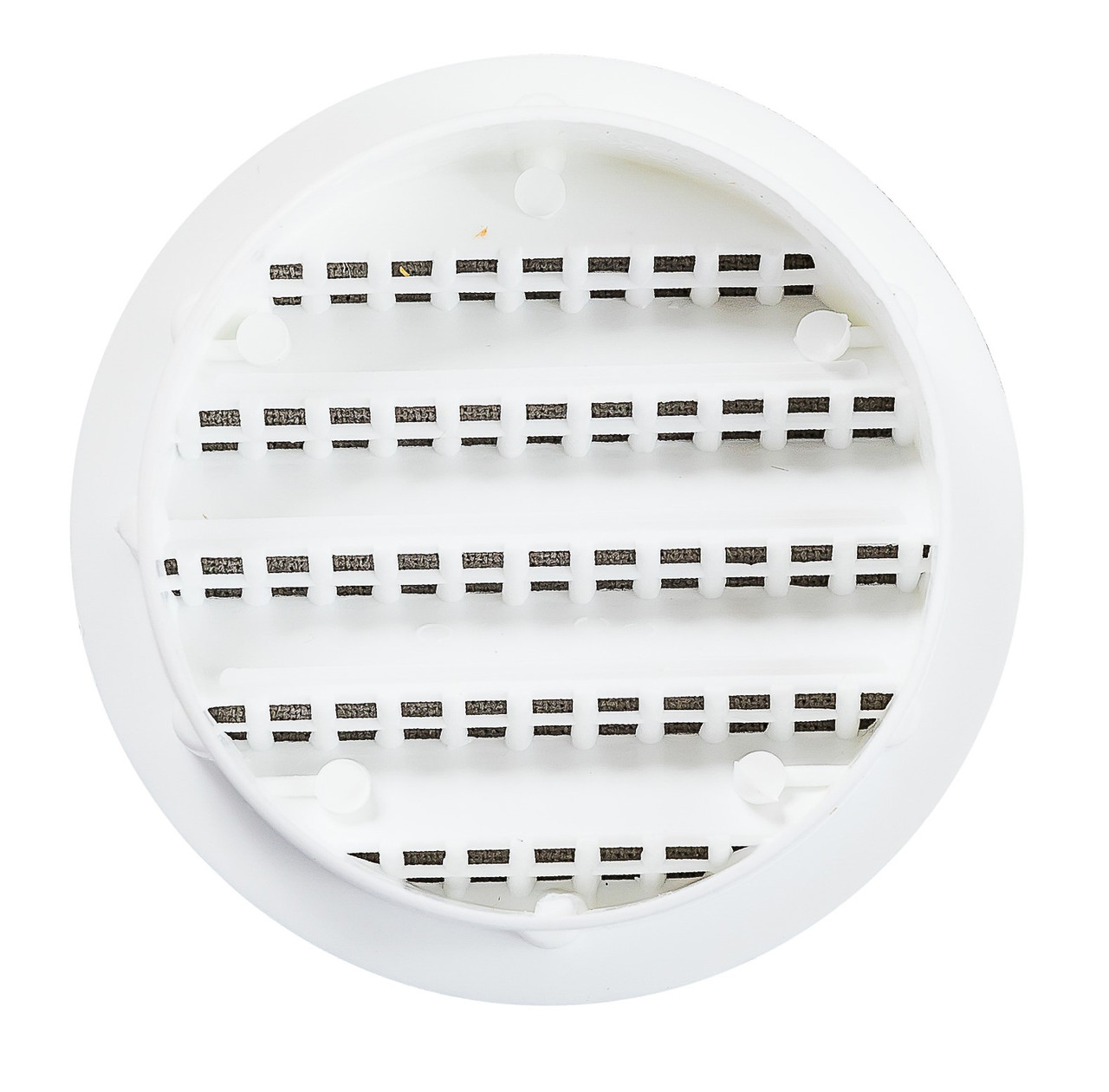 1" Round White Polypropylene Plastic Louver with Insect Screen System  (Priced Per Bag of 6).  Item#  1" PLW-100
