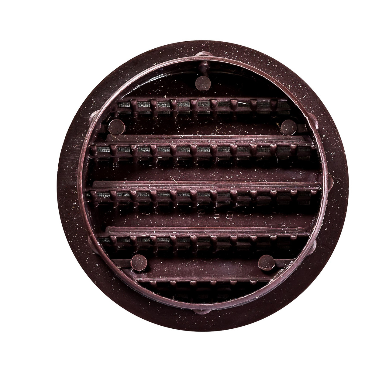 1.5" Round Brown Polypropylene Plastic Louver with Insect Screen System  (Priced Per Bag of 6).  Item#  1.5" PLB-100