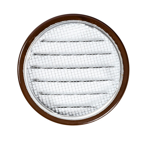 1" Round Brown Aluminum Louver with Insect Screen and 4 Aluminum Tabs  (Priced Per Bag of 6).  Item#  1" RBT-100