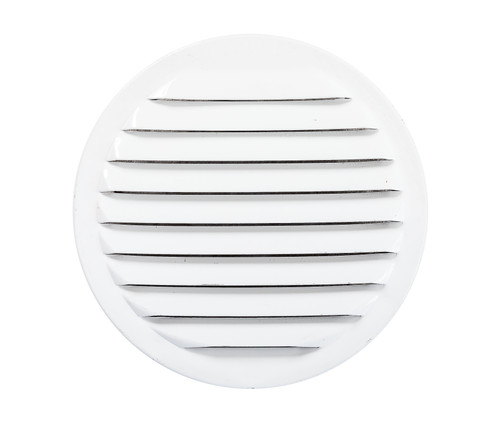 4" Round White Aluminum Louver with No Insect Screen and 6 Aluminum Tabs  (Priced Per Bag of 4).  Item#  4" RWT-200