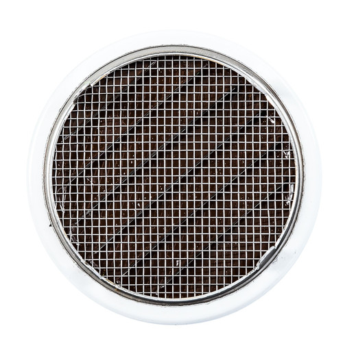 3" Round White Aluminum Louver with Insect Screen and 6 Aluminum Tabs  (Priced Per Bag of 4).  Item#  3" RWT-100