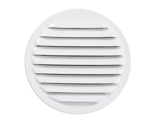 4" Round White Aluminum Louver with Insect Screen and 6 Aluminum Tabs  (Priced Per Bag of 4).  Item#  4" RWT-100