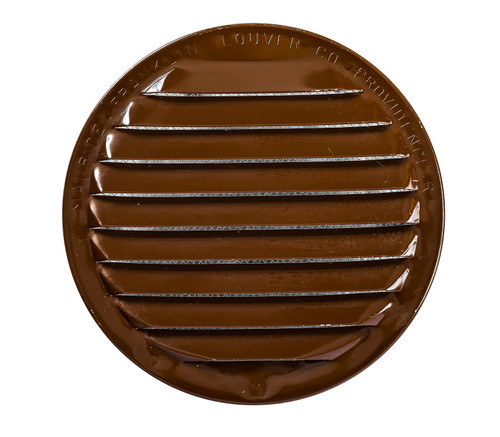 4" Round Brown Aluminum Louver with Insect Screen and 6 Aluminum Tabs  (Priced Per Bag of 4).  Item#  4" RBT-100