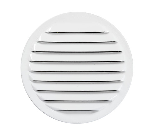 6" Round White Aluminum Louver with No Insect Screen  (Priced Per Bag of 2).  Item #6" WNS-100