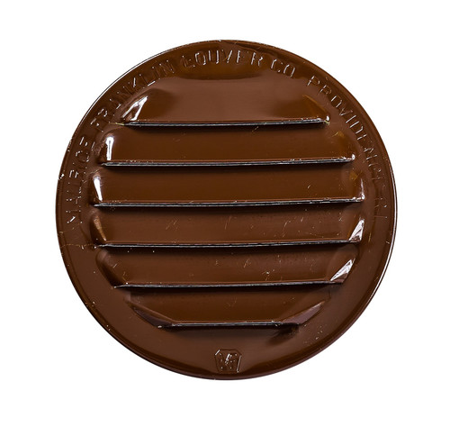 2" Round Brown Aluminum Louver with No Insect Screen  (Priced Per Bag of 6).  Item #2" BNS-100