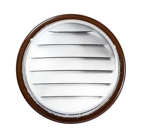 2.5" Round Brown Aluminum Louver with No Insect Screen  (Priced Per Bag of 4).  Item #2.5" BNS-100