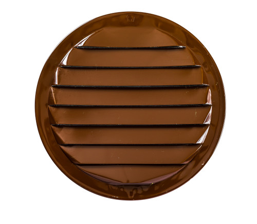 6" Round Brown Aluminum Louver with No Insect Screen  (Priced Per Bag of 2).  Item #6" BNS-100