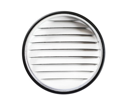 6" Round Black Aluminum Louver with No Insect Screen  (Priced Per Bag of 2).  Item #6" BLNS-100