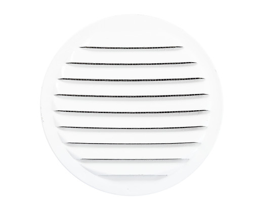 4" Round White Aluminum Louver with Insect Screen  (Priced Per Bag of 4).  Item#  4" RLW-100