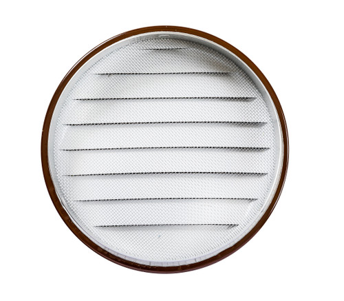 6" Round Brown Aluminum Louver with Insect Screen  (Priced Per Bag of 2).  Item#  6" RLB-100