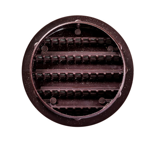 2" Round Brown Polypropylene Plastic Louver with Insect Screen System  (Priced Per Bag of 6).  Item#  2" PLB-100