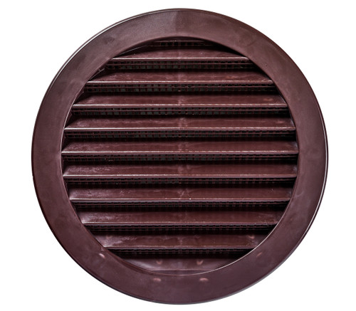 6" Round Brown Polypropylene Plastic Louver with Insect Screen System  (Priced Per Bag of 2).  Item#  6" PLB-100
