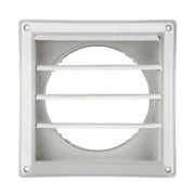 5" White Plastic Louver Vent  (Price Per Piece).  Item#  360W