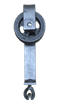 3/8" Galvanized Trolley Rollers with 1/2" x 24" Attached Hook