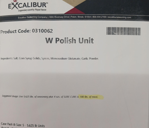 W Polish Unit (for 100 lbs of Meat)