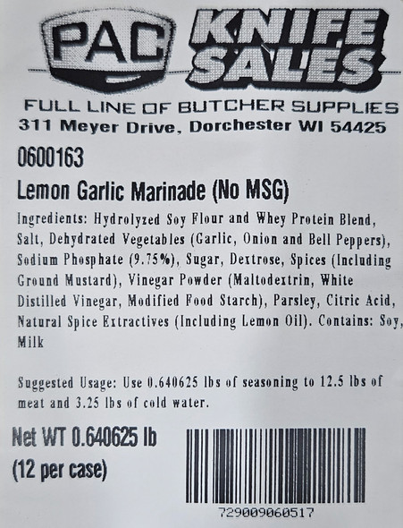 Lemon Garlic Marinade No MSG