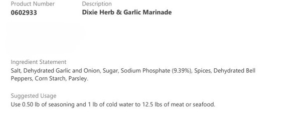 Dixie Herb & Garlic Marinade