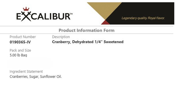 Dehydrated Cranberry