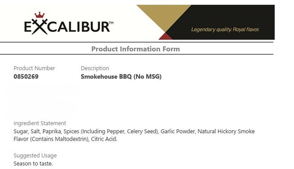 Smokehouse BBQ Rub No MSG
