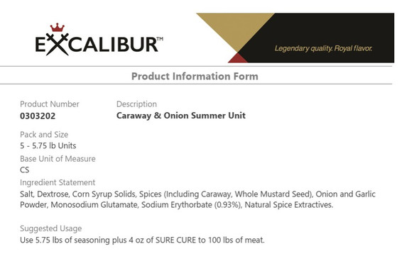 Caraway & Onion Summer Unit