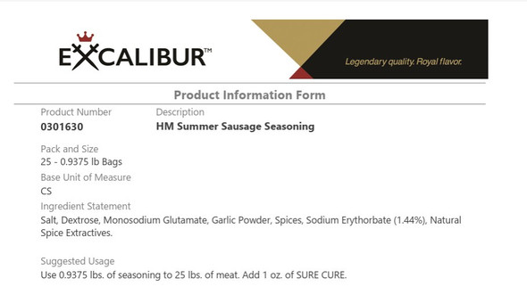 HM Summer Sausage Seasoning