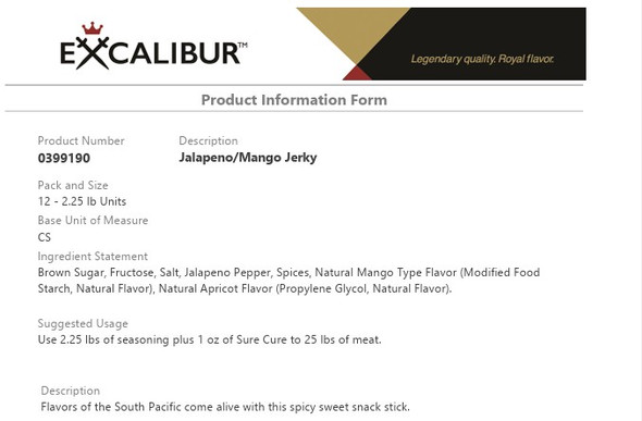 Jalapeno/Mango Jerky