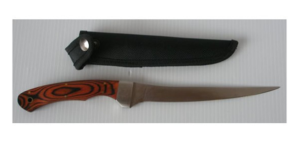 12 1/4" Wood Handle Fillet with Nylon Sheath