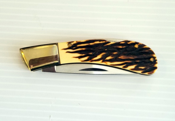 3 3/4" Lockback with Imitation bone Handle