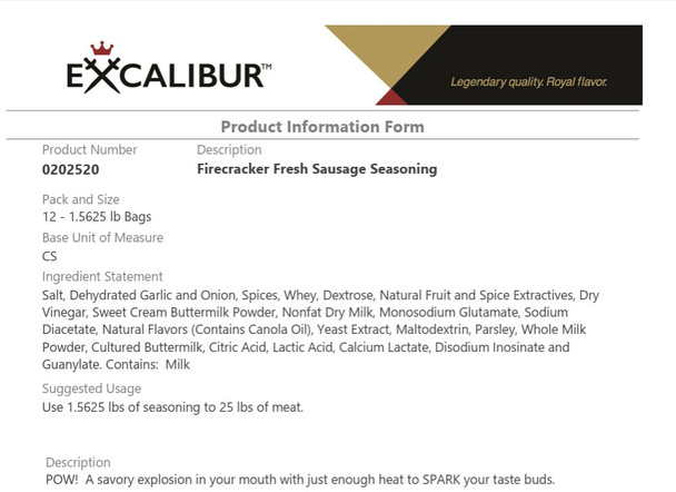 Firecracker Fresh Sausage 