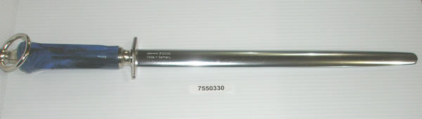 12" Dickeron, Polished Oval Steel with Blue Handle