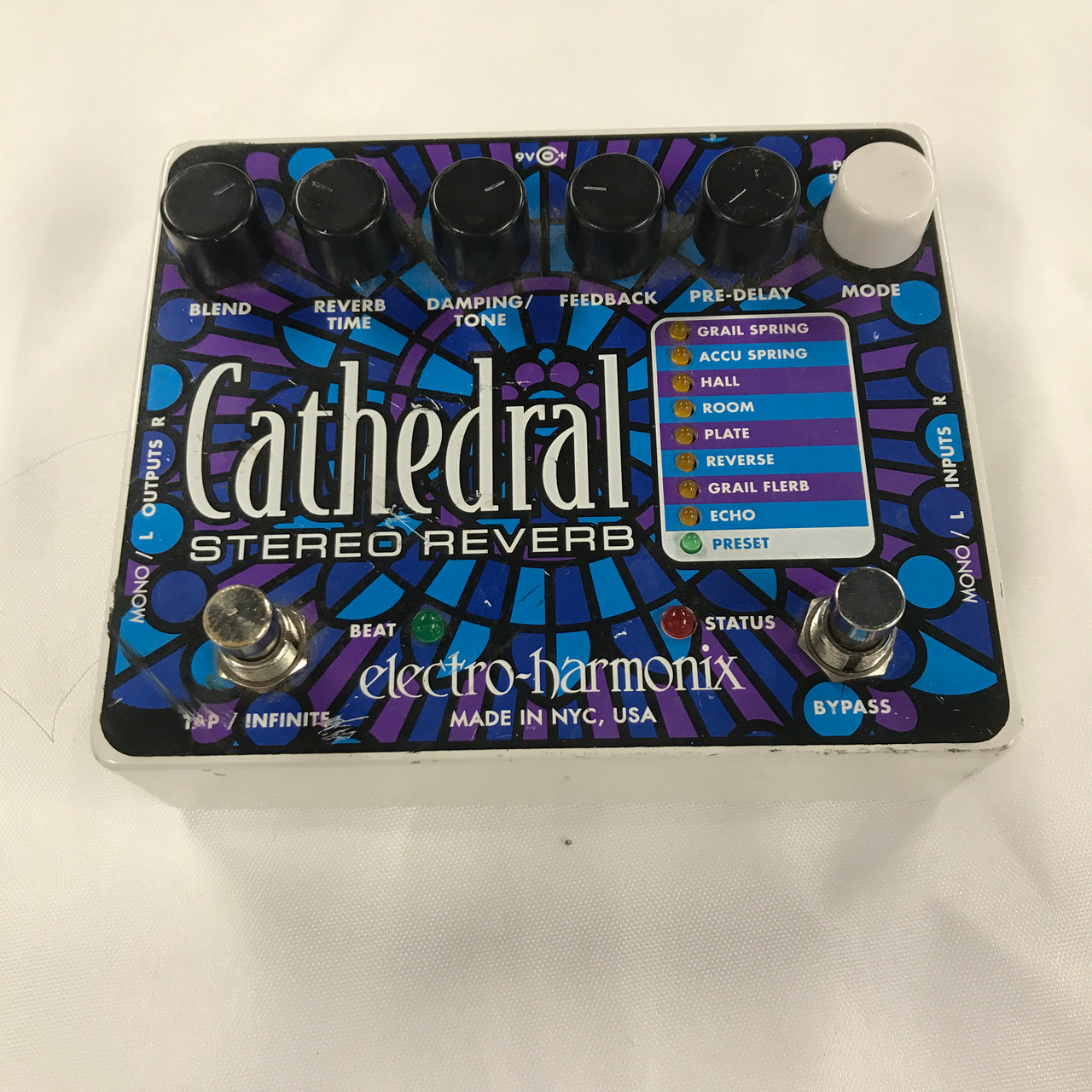 Used Electro Harmonix (E/H) CATHEDRAL STEREO REVERB Reverb Pedal