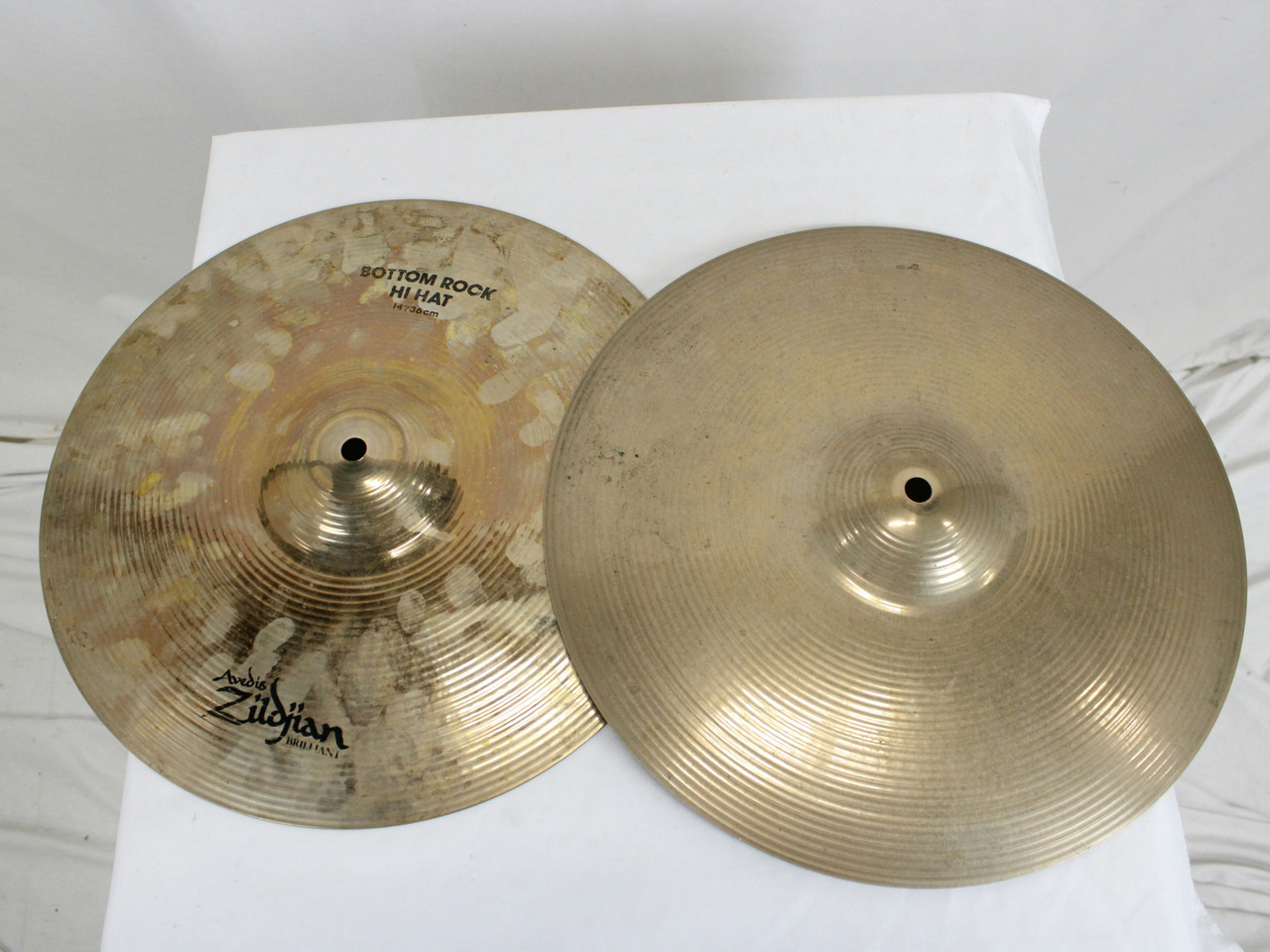 Used Zildjian 14 BRILLIANT ROCK HIHATS Cymbals 14