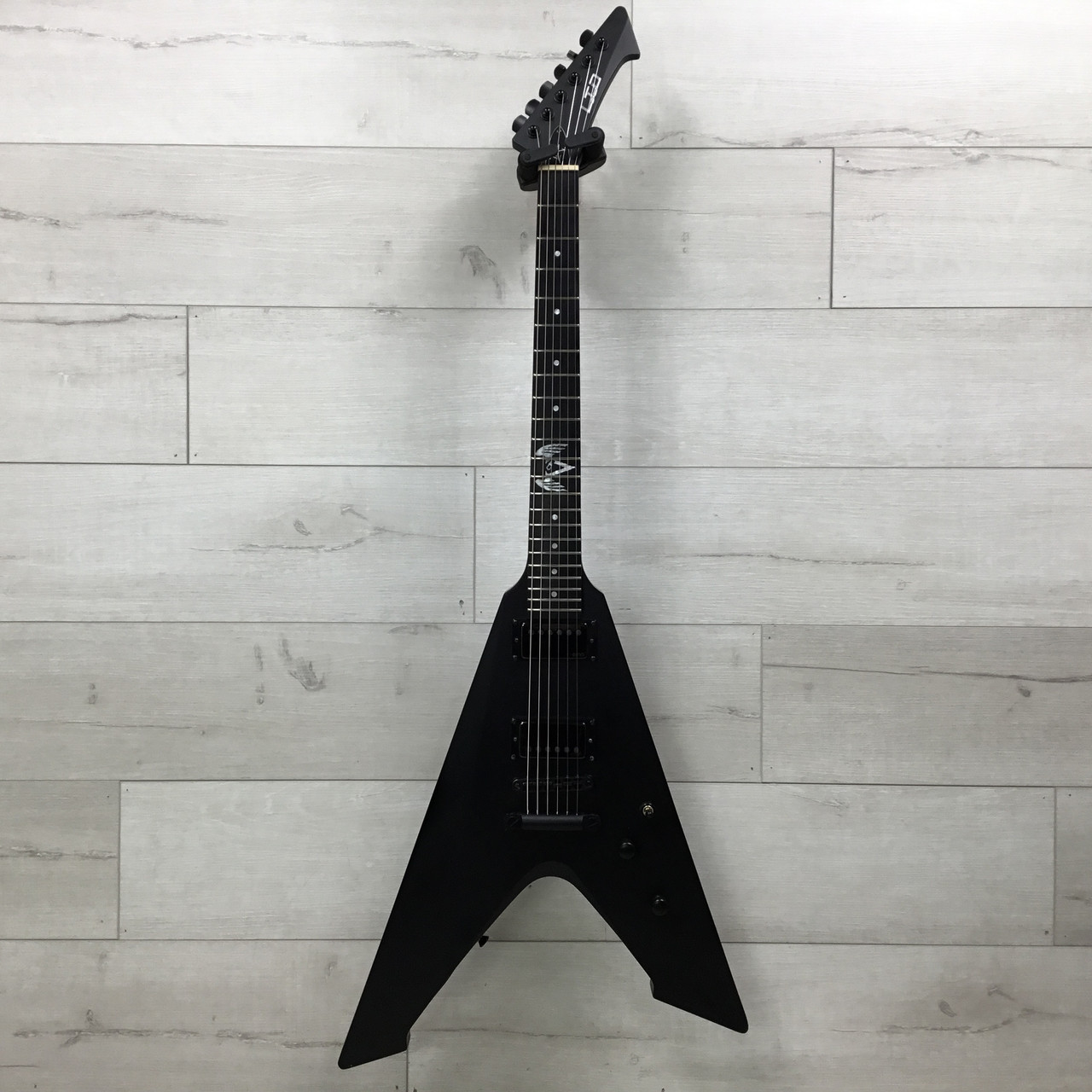 Used LTD VULTURE HETFIELD SATIN BLACK Pointy Electric Guitar Black 6 String