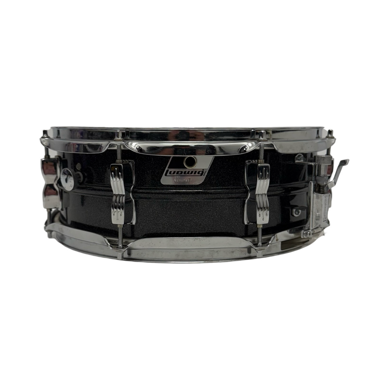 Used Ludwig ACROLITE BLACK GALAXY 14X5.5 SNARE DRUM Single Drum 14