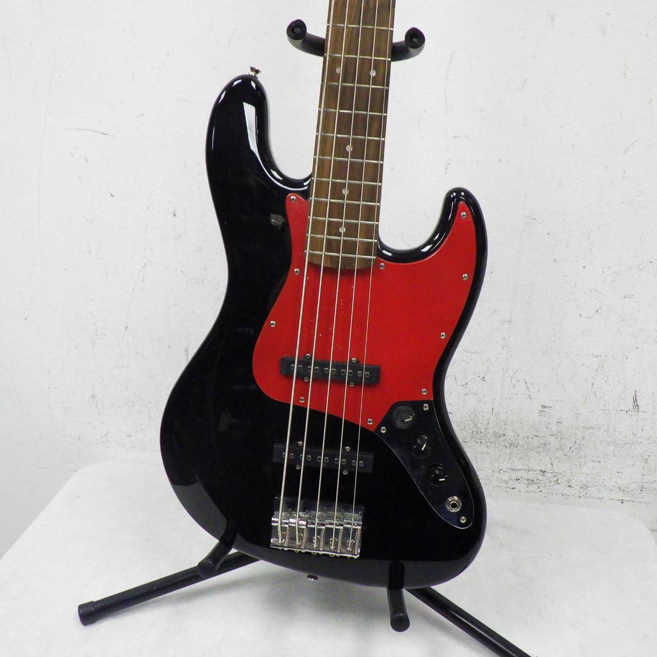 Used Squier PARTSCASTER J BASS J Type Bass Guitar Black 5-String