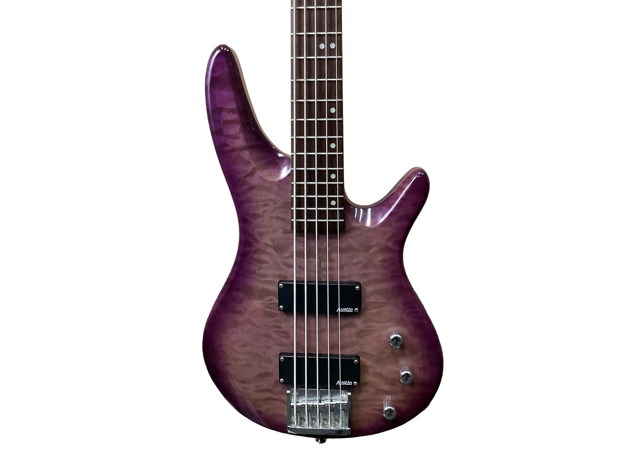 Used Austin AU790PB Bass Guitar Purple 5-String