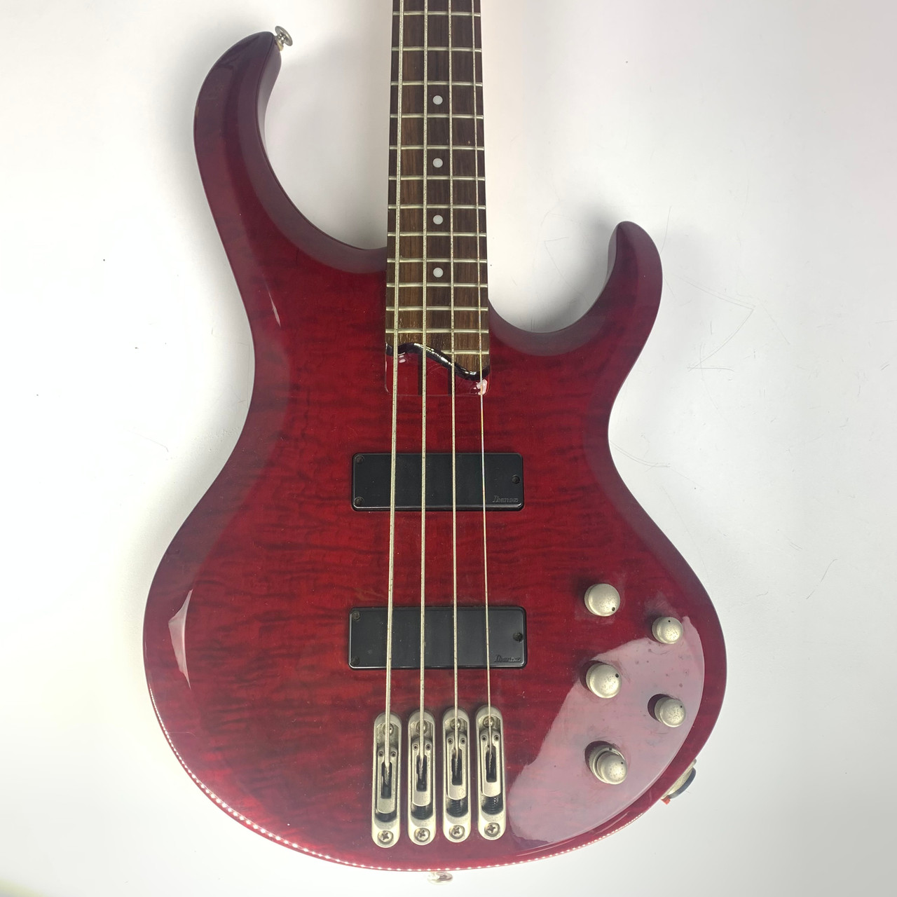 Used Ibanez BTB 400QM Bass Guitar Red 4-String