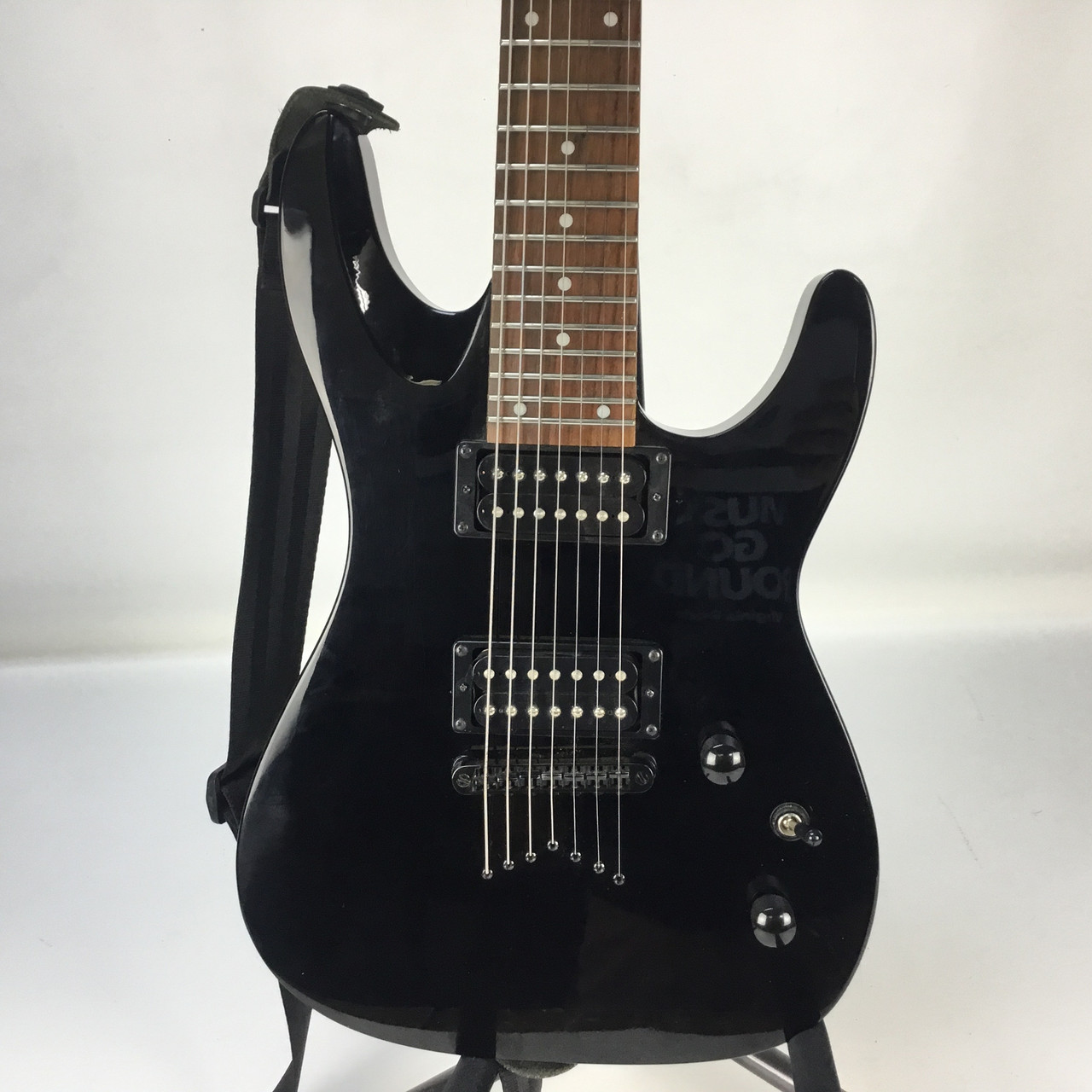 Used Dean VENDETTA 7 STRING S Type Electric Guitar Black 7