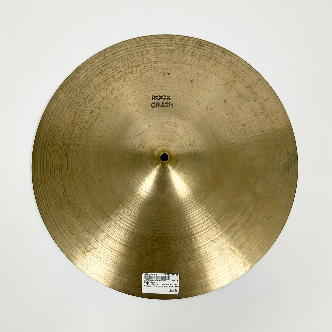 Used Zildjian 17IN Hollow Logo 70s Rock Crash Cymbal