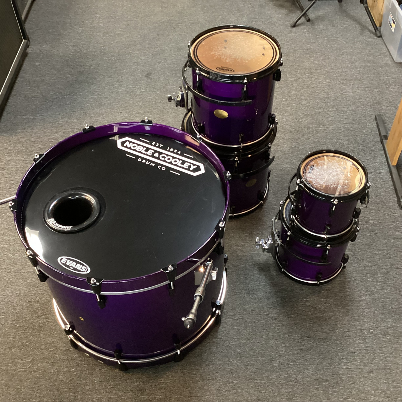 Used Noble & Cooley CD MAPLE Drum Shell Kit Purple