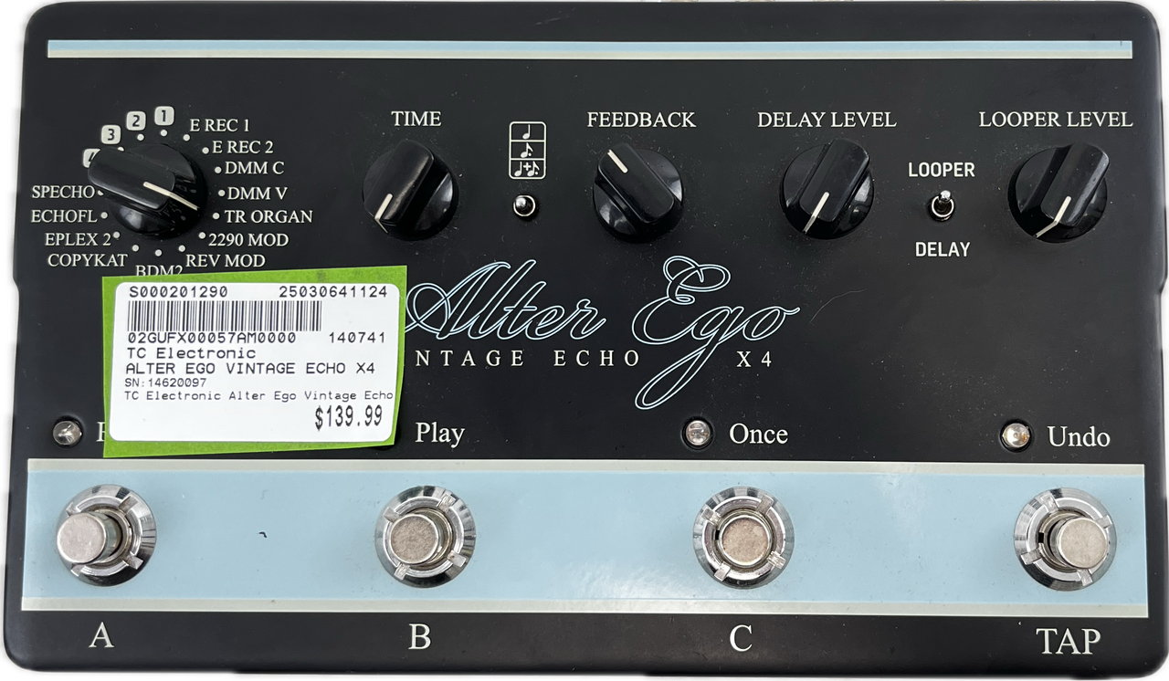 Used Tc Electronic Alter Ego Vintage Echo X4 Echo Pedal