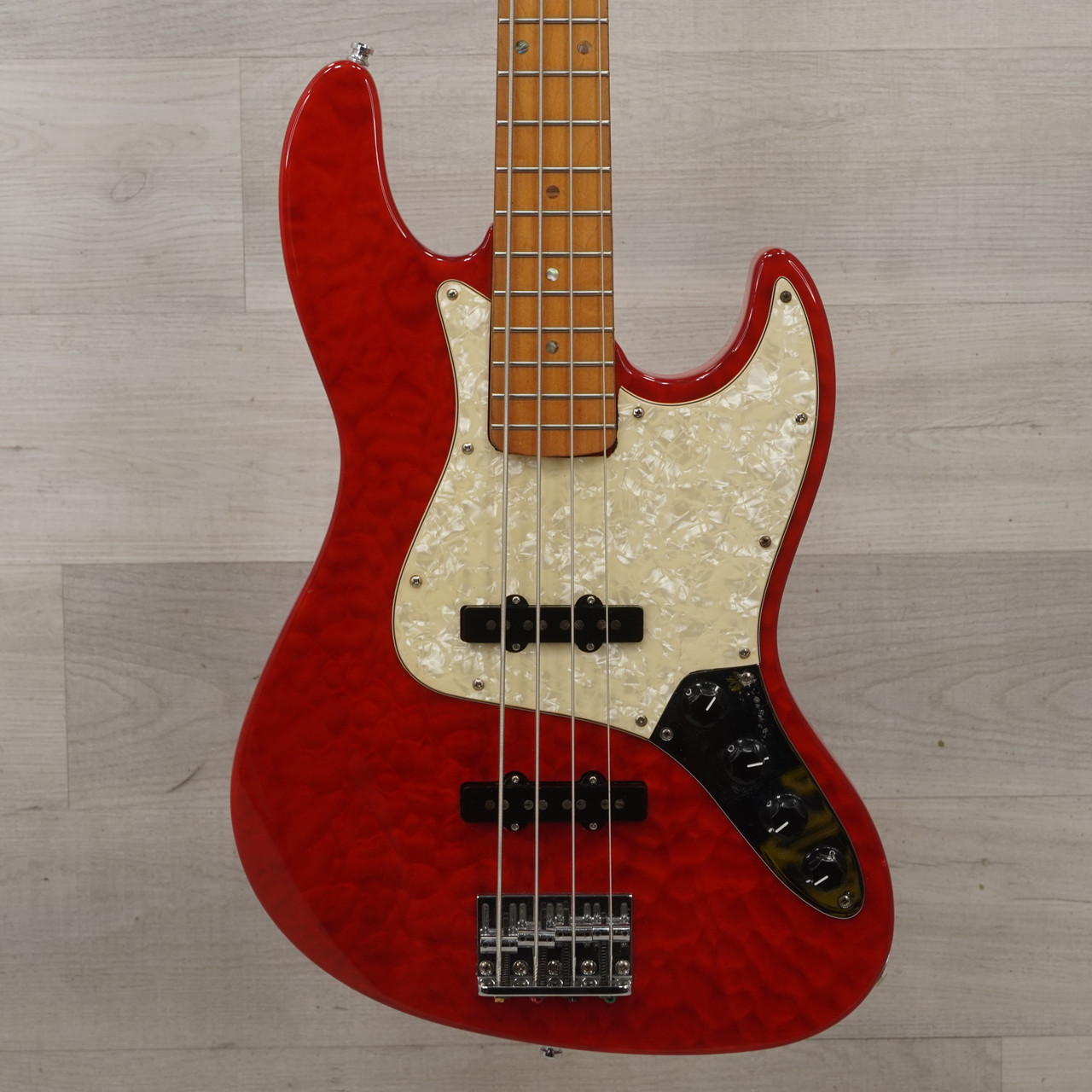 Used Edwards E-JB J Type Bass Guitar Red 4-String