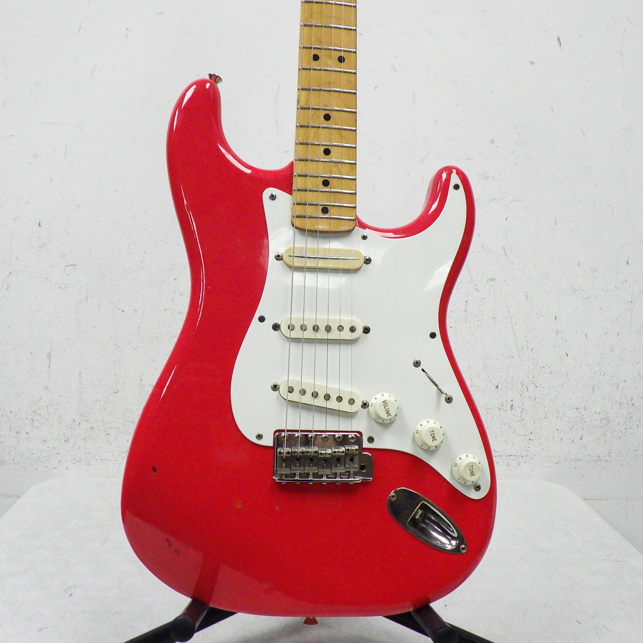 Used Fernandes 80S STRAT S Type Electric Guitar Red 6-String