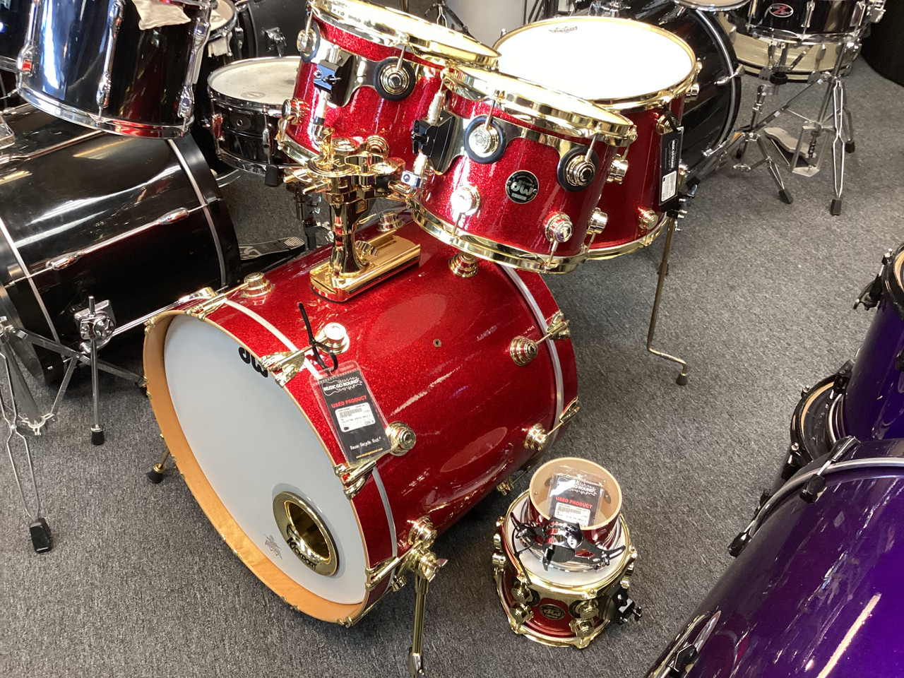 Used DW COLLECTORS SERIES MAPLE 6 PC Drum Shell Kit Blue 22