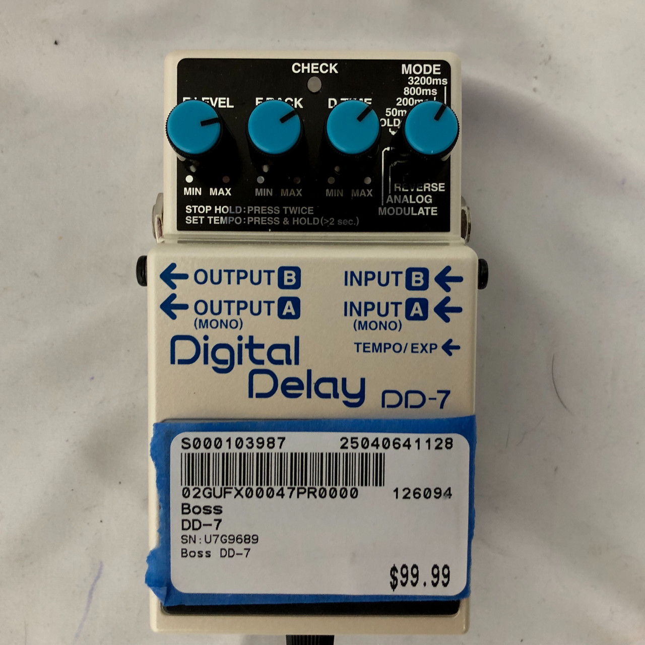 Used Boss DD-7 Delay Pedal
