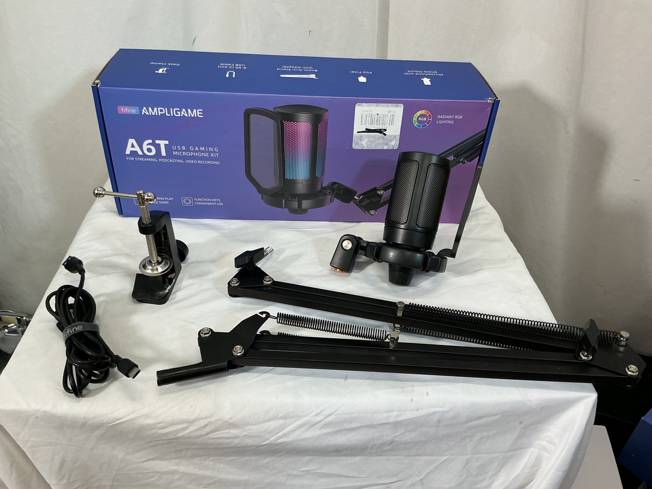 Used FIFINE A6T AMPLIGAME USB MIC SET USB Microphone