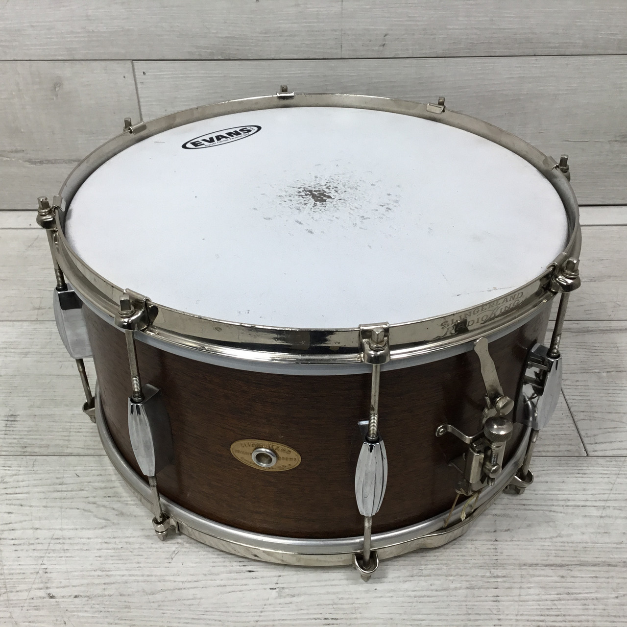 Used Slingerland 7 X 14 MAHOGANY RADIO KING SNARE Vintage Wood