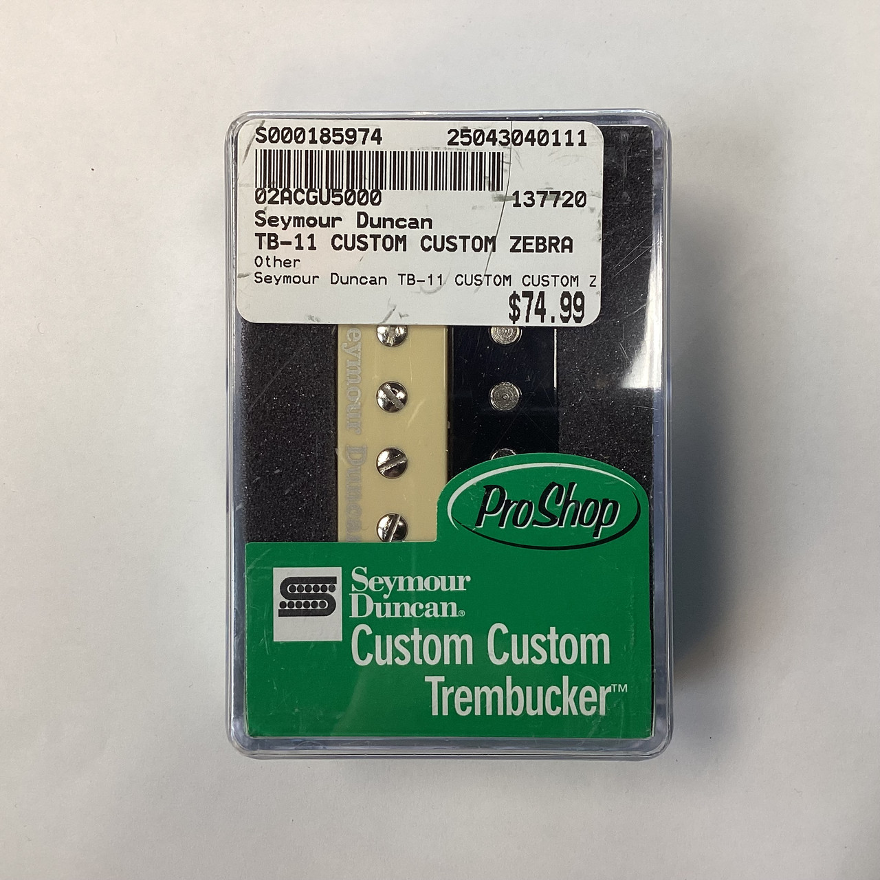 Used Seymour Duncan TB-11 CUSTOM CUSTOM ZEBRA Guitar Pickup Used Seymour Duncan TB-11 CUSTOM CUSTOM ZEBRA Guitar Pickup