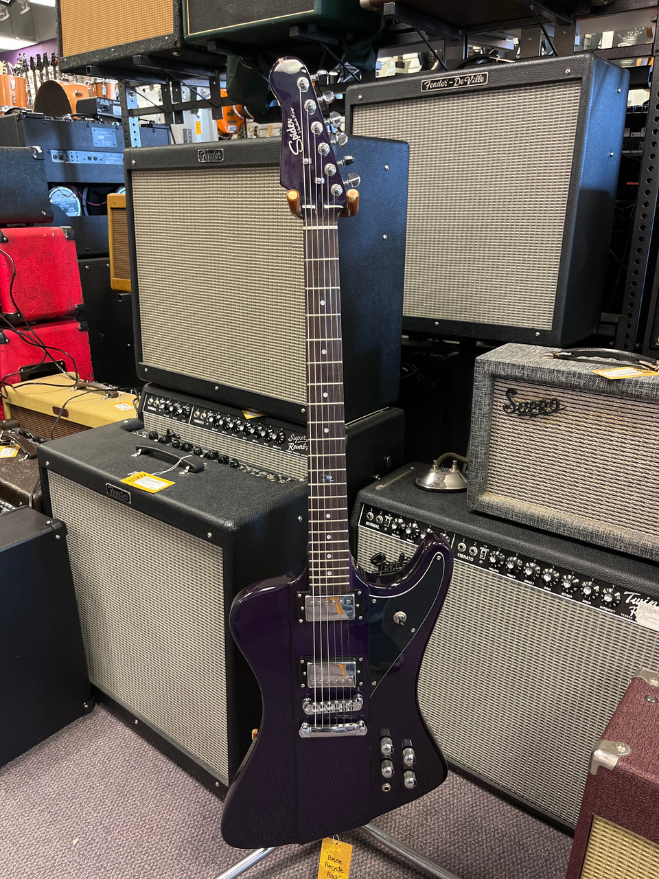 Used Hardluck Kings SPIDER Electric Guitar Purple 6-String